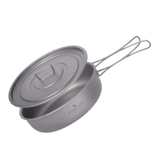 Boundless Voyage Light Outdoor Camping Portable Pure Titanium Pan with Lid Folding Skillet Titanium